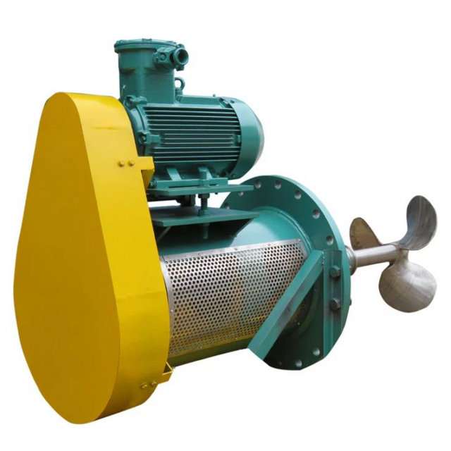 Miscelatore a ingresso laterale a nastro per serbatoio di stoccaggio